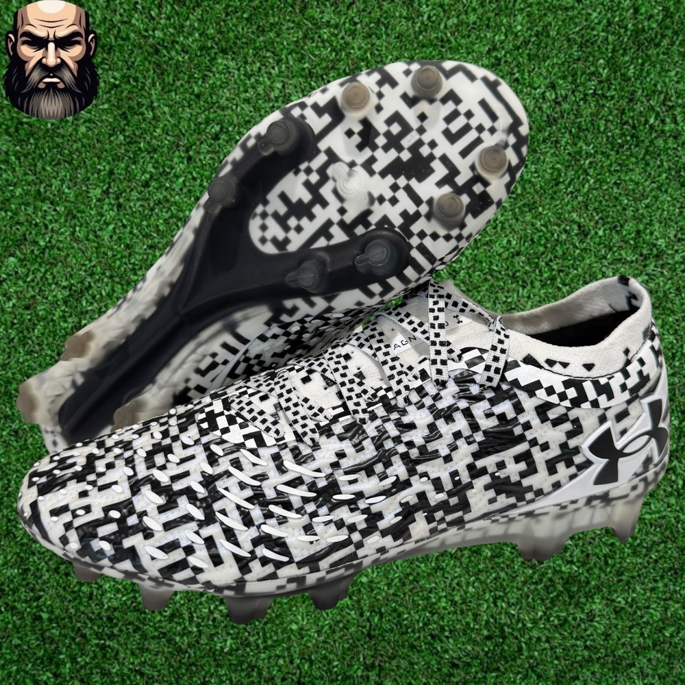 UNDER ARMOUR UA Magnetico Elite 5 FG 6000544-002 Black White Men's Size 6